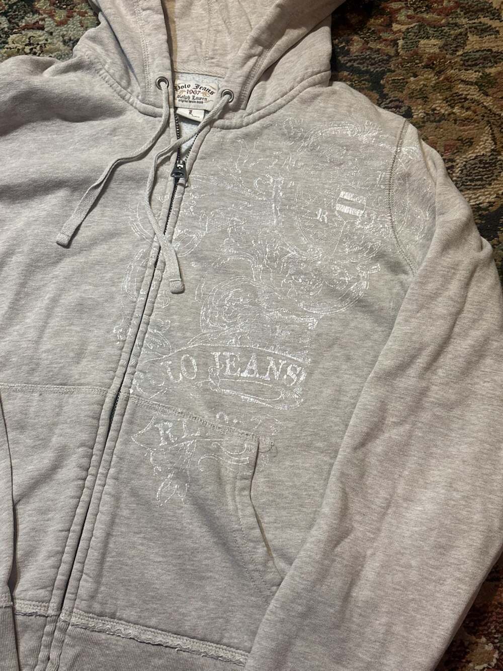 Vintage Polo Jeans Co. Ralph Lauren Full-Zip Graphic Hoodie